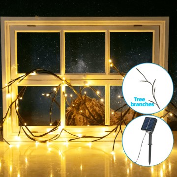 Aigostar - LED Solární řetěz 72xLED/4m IP65 teplá bílá větve stromů