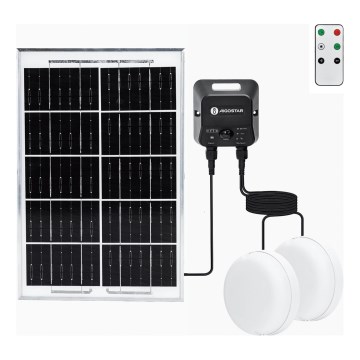 Aigostar - LED Solární stropní svítidlo se senzorem 2xLED/35W/3,7V 6000 mAh IP65 + dálkové ovládání