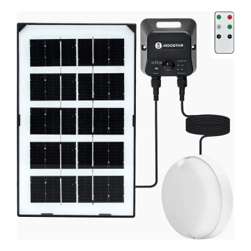 Aigostar - LED Solární stropní svítidlo se senzorem LED/35W/3,7V 3000 mAh IP65 + dálkové ovládání