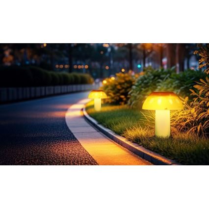 Aigostar - LED Solární svítidlo LED/0,024W/1,2V 200 mAh 2700K IP44 hříbek