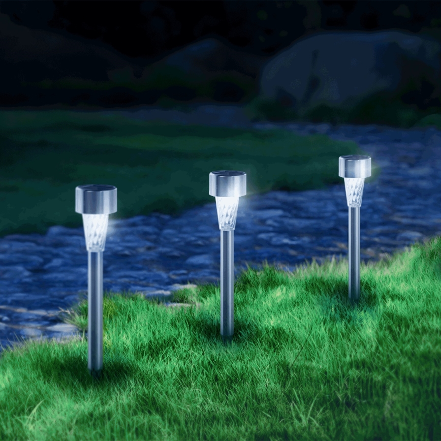 Aigostar - LED Solární svítidlo LED/2V IP44 40 mAh matný chrom