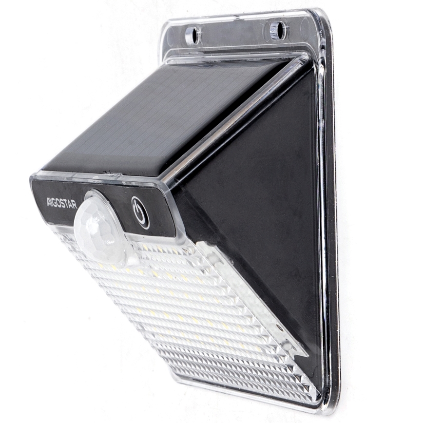 Aigostar - LED Solární svítidlo se senzorem LED/3,7V 6500K 1200 mAh IP65 černá