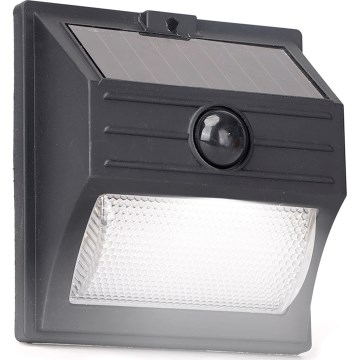 Aigostar - LED Solární svítidlo se senzorem LED/3,7V 6500K 500 mAh IP65 černá