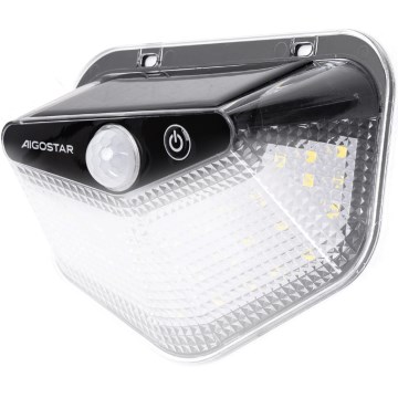 Aigostar - LED Solární svítidlo se senzorem LED/3,7V 6500K 500 mAh IP65 černá