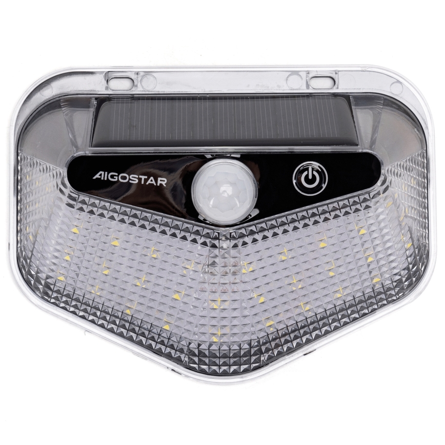 Aigostar - LED Solární svítidlo se senzorem LED/3,7V 6500K 500 mAh IP65 černá