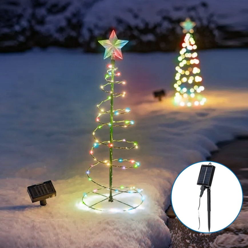 Aigostar - LED Solární vánoční dekorace LED/0,26W/3,7V 75cm IP65 multicolor