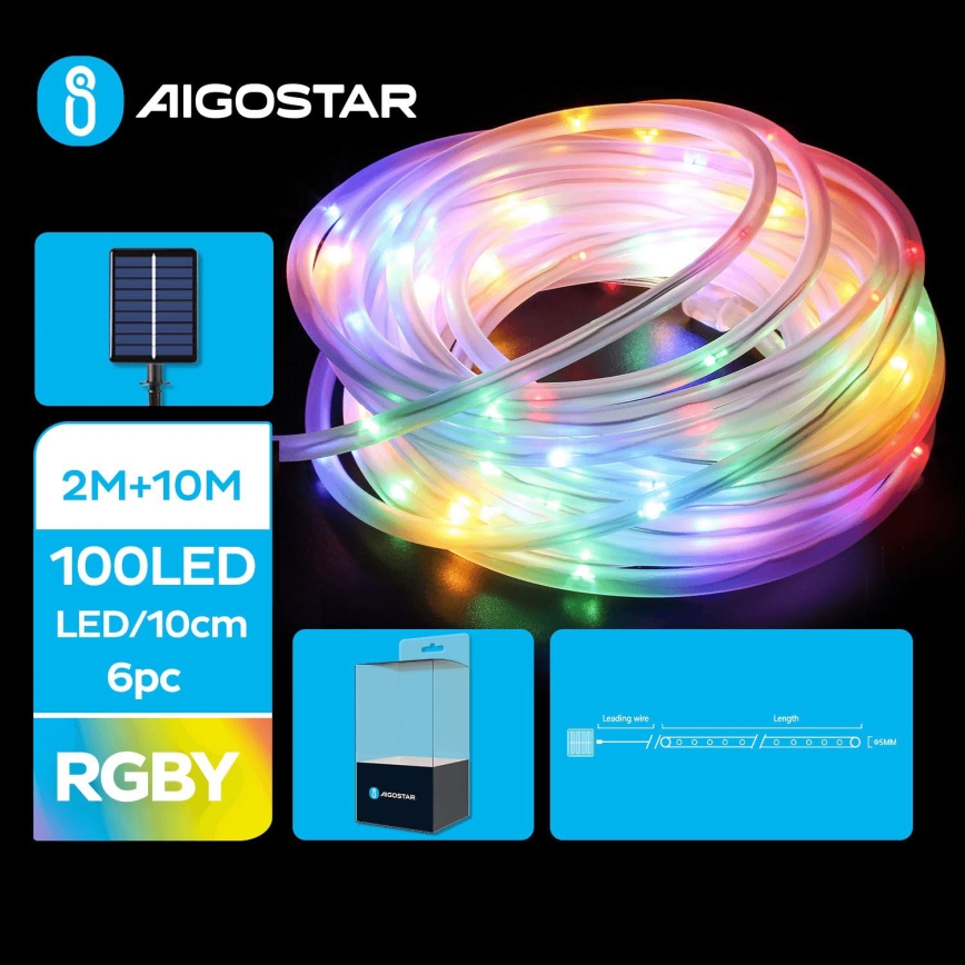 Aigostar - LED Solární vánoční řetěz 100xLED/8 funkcí 12m IP65 800 mAh multicolor