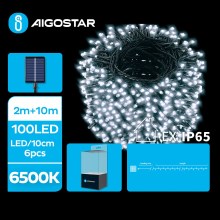Aigostar - LED Solární vánoční řetěz 100xLED/8 funkcí 12m IP65 studená bílá