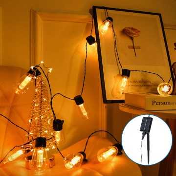Aigostar - LED Solární vánoční řetěz 10xLED/6,5m IP65 teplá bílá