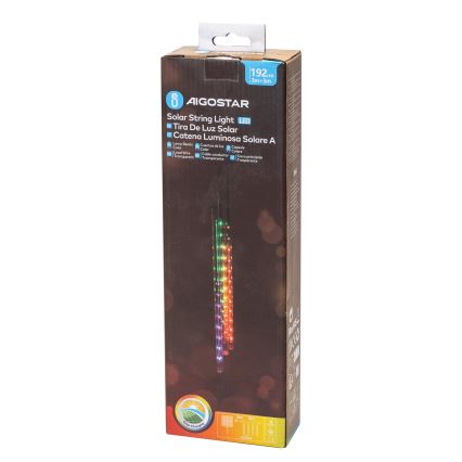Aigostar - LED Solární vánoční řetěz 192xLED/8m IP65 multicolor