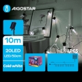 Aigostar - LED Solární vánoční řetěz 20xLED/8 funkcí 11,5m 1200 mAh IP65 studená bílá