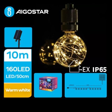 Aigostar - LED Solární vánoční řetěz 20xLED/8 funkcí 11,5m IP65 teplá bílá