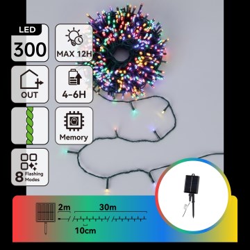 Aigostar - LED Solární vánoční řetěz 300xLED/8 funkcí 32m IP65 multicolor 1200 mAh