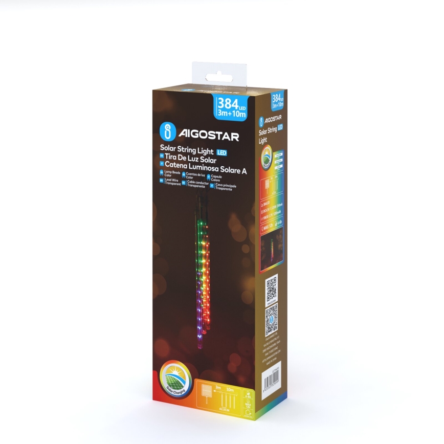 Aigostar - LED Solární vánoční řetěz 384xLED/13m IP65 multicolor