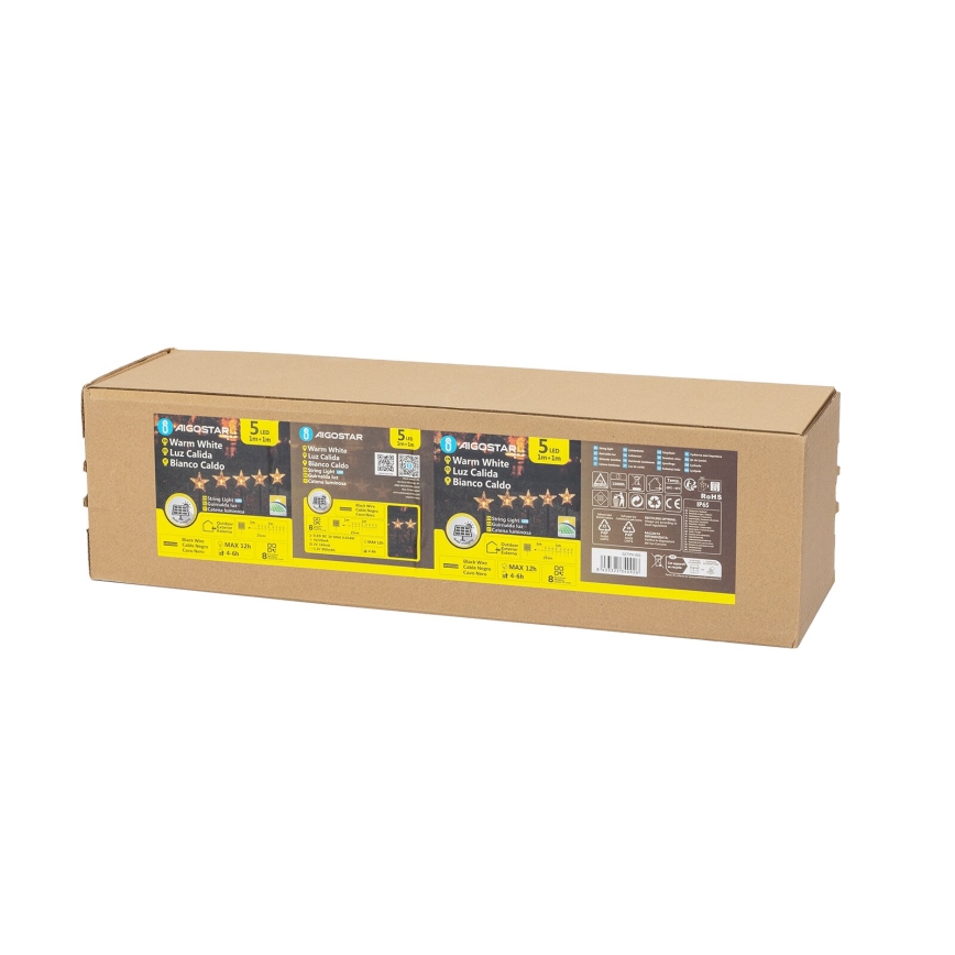 Aigostar - LED Solární vánoční svítidlo LED/0,054W/1,2V 1m IP65 800 mAh teplá bílá