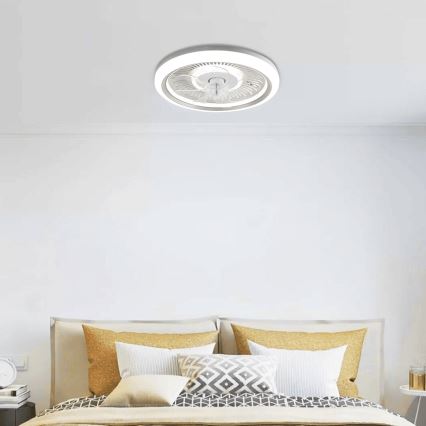 Aigostar - LED Stmívatelné stropní ventilátor LED/40W/230V 2700/4000/6500K pr. 50 cm + dálkové ovládání bílá