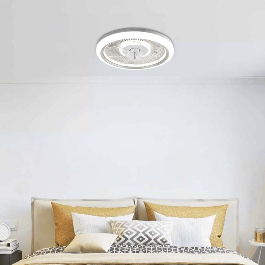 Aigostar - LED Stmívatelné stropní ventilátor LED/40W/230V 2700/4000/6500K pr. 50 cm + dálkové ovládání bílá