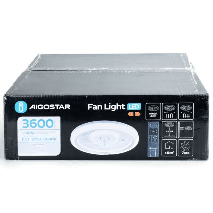 Aigostar - LED Stmívatelné stropní ventilátor LED/40W/230V 2700/4000/6500K pr. 50 cm + dálkové ovládání bílá