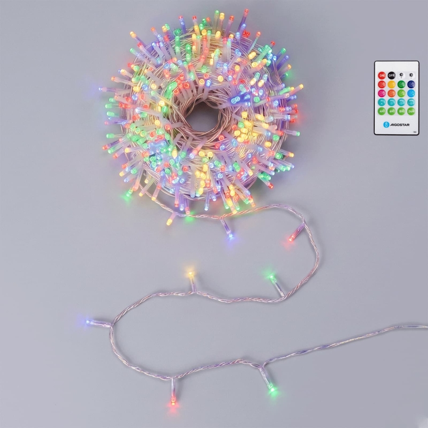 Aigostar - LED Stmívatelný venkovní vánoční řetěz se senzorem pohybu 100xLED/3xAA 12m multicolor + dálkové ovládání
