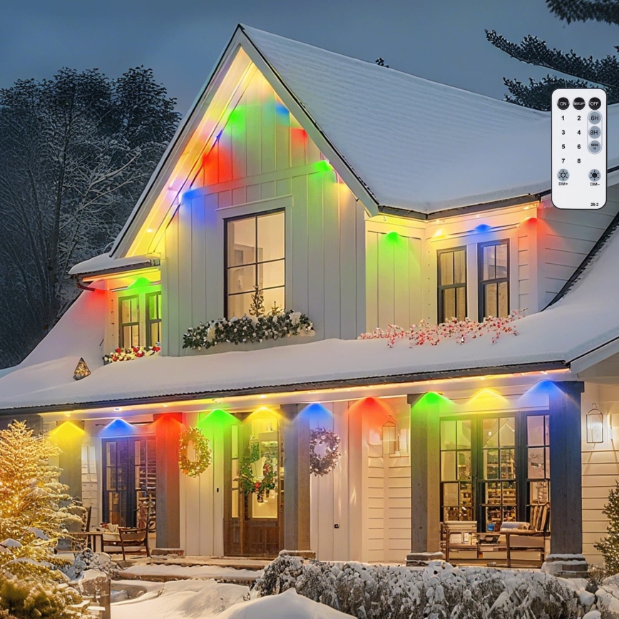 Aigostar - LED Stmívatelný venkovní vánoční řetěz 50xLED/8 funkcí 20m IP44 multicolor + dálkové ovládání