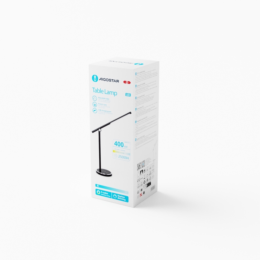 Aigostar - LED Stmívatelná dotyková stolní lampa LED/8W/230V 3000-6000K černá