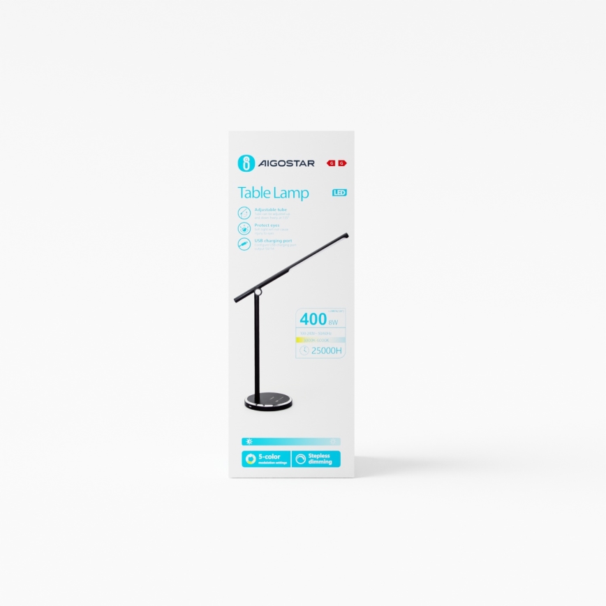 Aigostar - LED Stmívatelná dotyková stolní lampa LED/8W/230V 3000-6000K černá