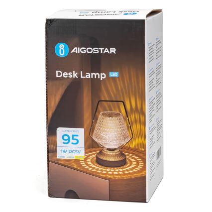 Aigostar - LED Stmívatelná nabíjecí stolní lampa LED/1W/5V 2700/4000/6500K 1800mAh 20 cm