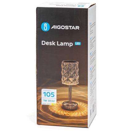 Aigostar - LED Stmívatelná nabíjecí stolní lampa LED/1W/5V 2700/4000/6500K 1800mAh 26 cm