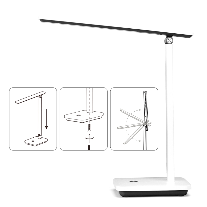 Aigostar - LED Stmívatelná nabíjecí stolní lampa LED/5W/5V 3000-6500K bílá/černá