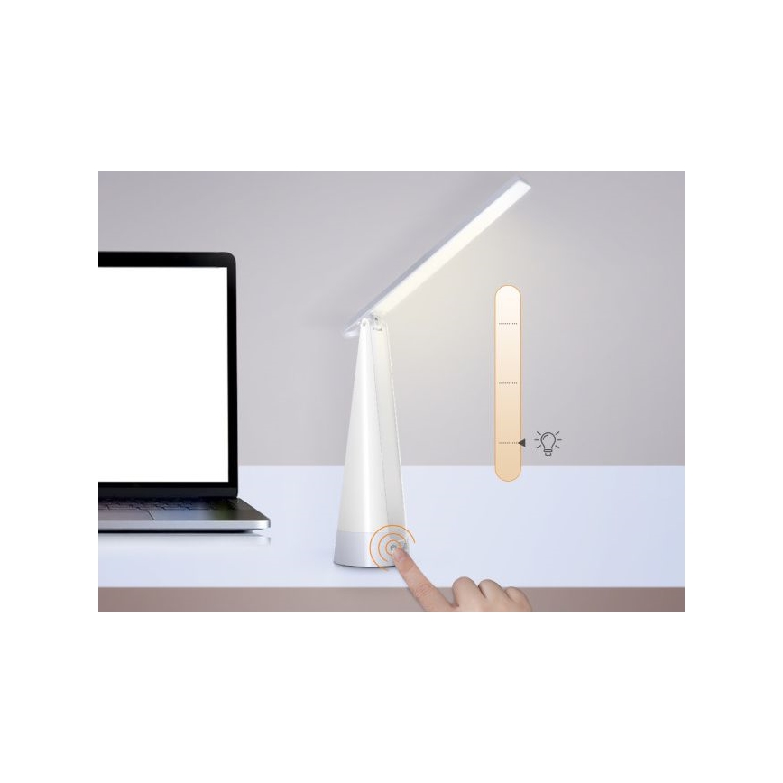 Aigostar - LED Stmívatelná nabíjecí stolní lampa LED/7W/5V 4000K 4400 mAh bílá