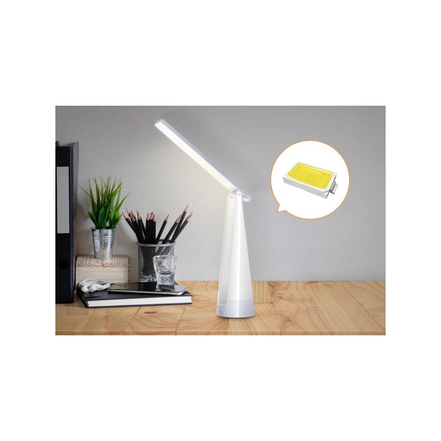Aigostar - LED Stmívatelná nabíjecí stolní lampa LED/7W/5V 4000K 4400 mAh bílá