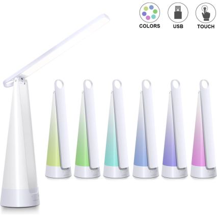 Aigostar - LED Stmívatelná nabíjecí stolní lampa LED/7W/5V 4000K 4400 mAh bílá