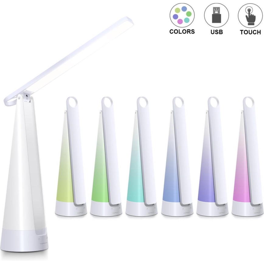 Aigostar - LED Stmívatelná nabíjecí stolní lampa LED/7W/5V 4000K 4400 mAh bílá