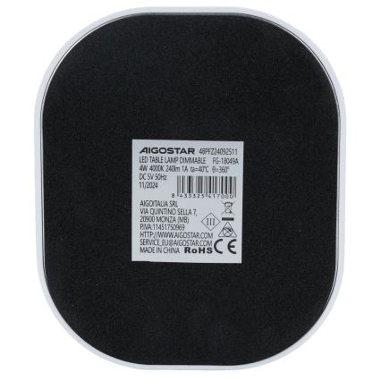 Aigostar - LED Stmívatelná stolní lampa LED/4W/5V 4000K