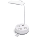 Aigostar - LED Stmívatelná stolní lampa se zásuvkami a USB LED/4,6W/230V 3000/4000/6500K bílá