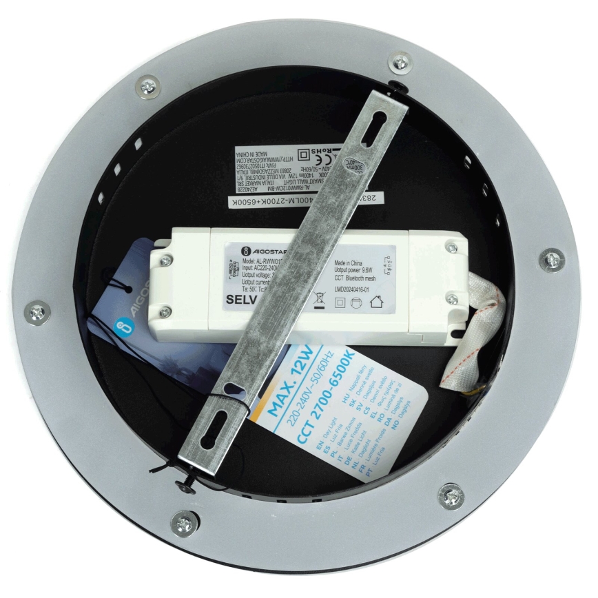 Aigostar - LED Stmívatelné nástěnné svítidlo MESH Smart LED/12W/230V 2700-6500K černá
