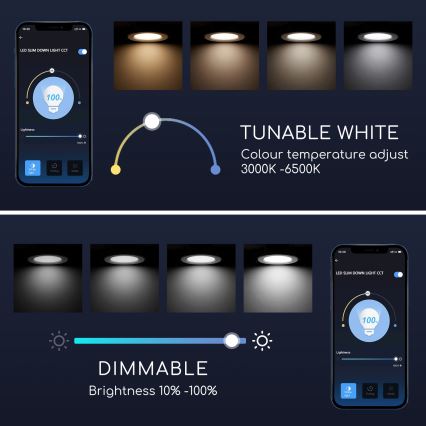 Aigostar - LED Stmívatelné podhledové svítidlo 6W/230V pr. 11,5 cm Wi-Fi