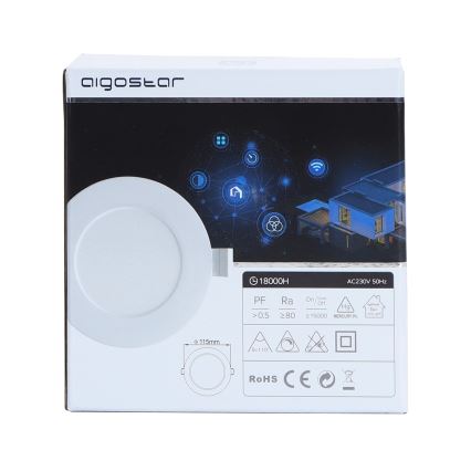 Aigostar - LED Stmívatelné podhledové svítidlo 6W/230V pr. 11,5 cm Wi-Fi