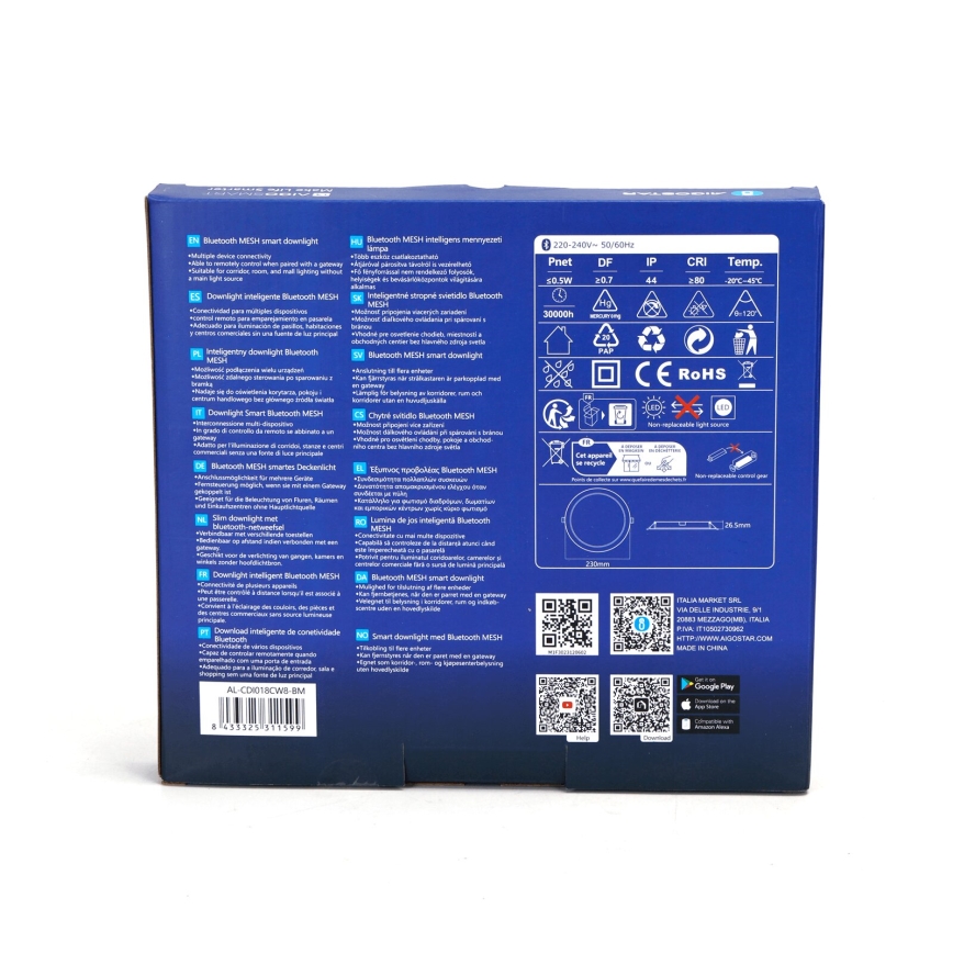 Aigostar - LED Stmívatelné podhledové svítidlo MESH LED/18W/230V 2700-6500K pr. 23 cm