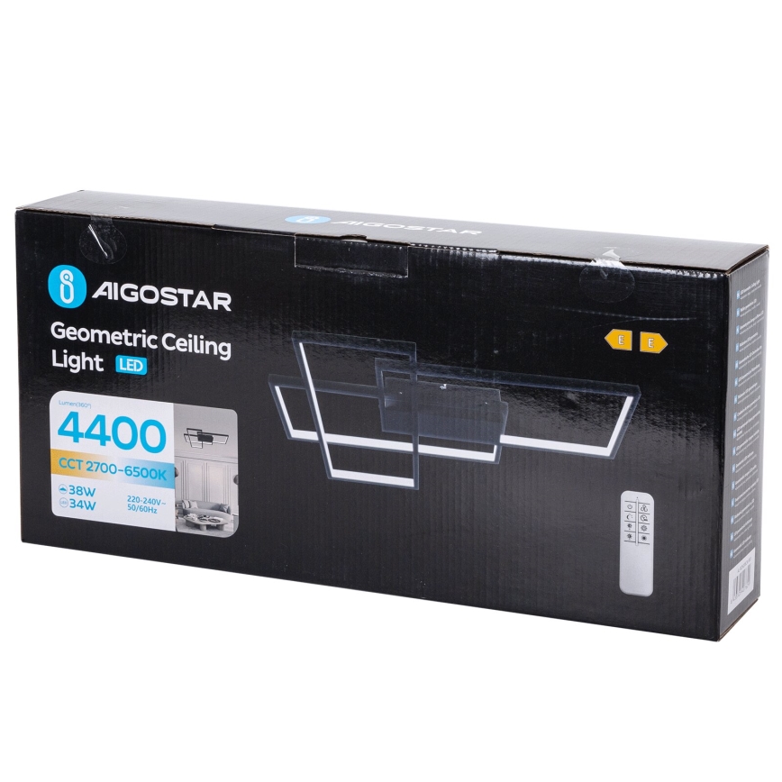 Aigostar - LED Stmívatelné stropní svítidlo LED/38W/230V 2700-6500K + dálkové ovládání