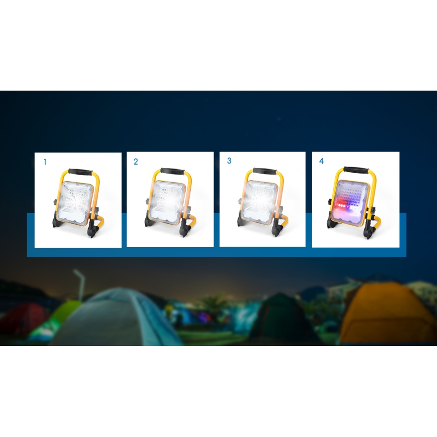 Aigostar - LED Stmívatelný nabíjecí reflektor LED/100W/5V 6500K IP65 1500mAh