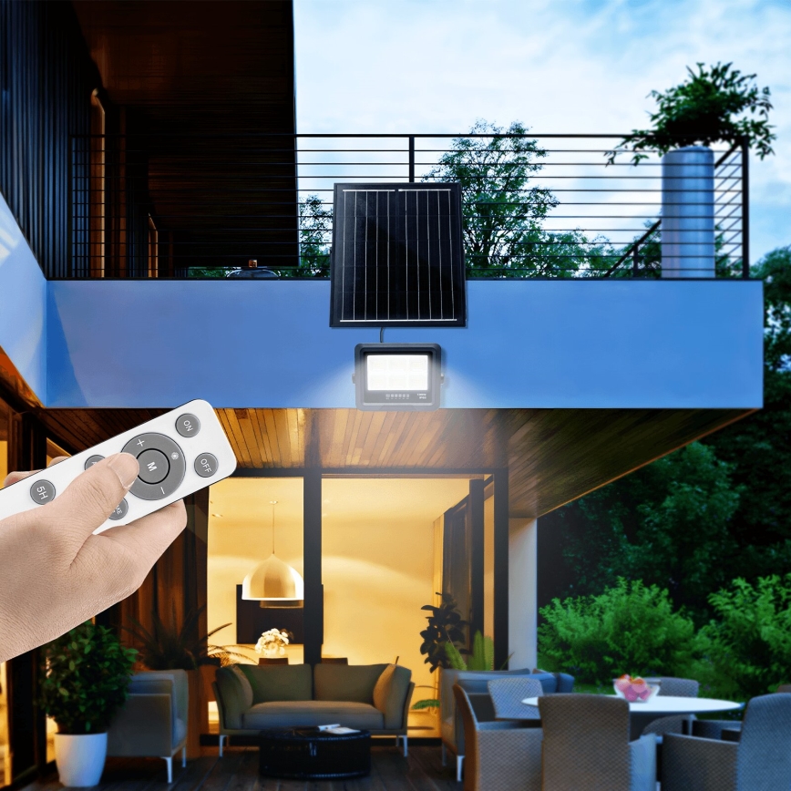 Aigostar - LED Stmívatelný solární reflektor LED/100W/3,4V IP65 10000 mAh + dálkové ovládání
