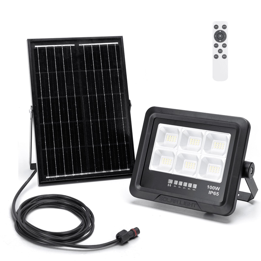 Aigostar - LED Stmívatelný solární reflektor LED/100W/3,4V IP65 10000 mAh + dálkové ovládání