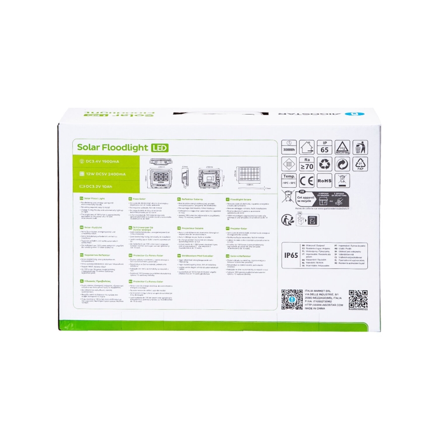 Aigostar - LED Stmívatelný solární reflektor LED/100W/3,4V IP65 10000 mAh + dálkové ovládání