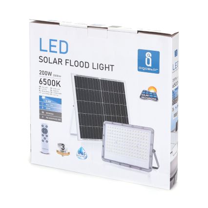 Aigostar - LED Stmívatelný solární reflektor LED/200W/3,2V IP65 + dálkové ovládání