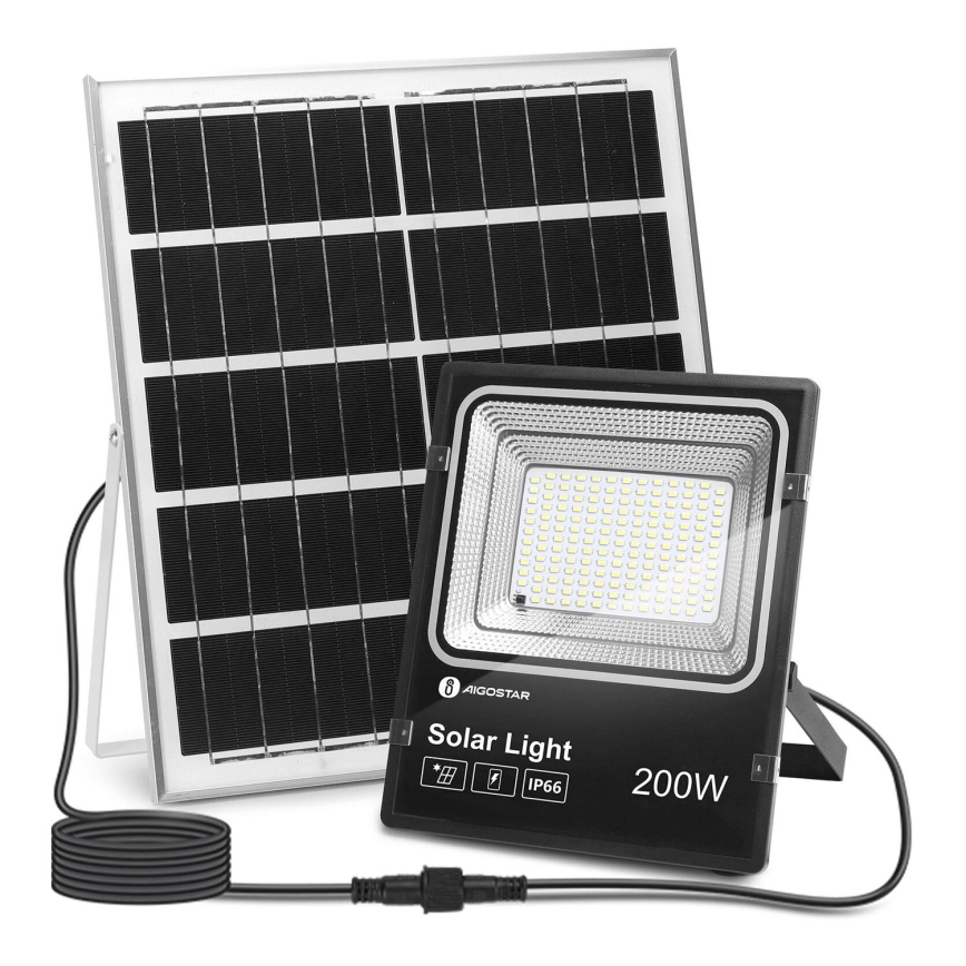 Aigostar - LED Stmívatelný solární reflektor LED/200W/3,2V IP66 15000 mAh + dálkové ovládání