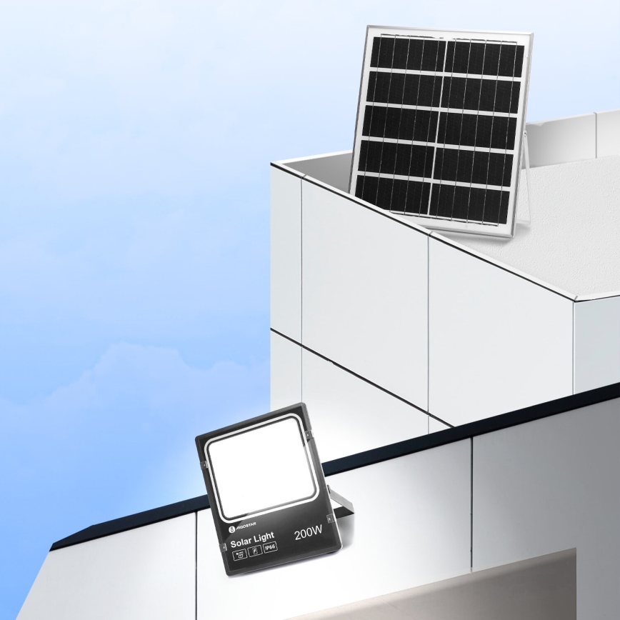 Aigostar - LED Stmívatelný solární reflektor LED/200W/3,2V IP66 15000 mAh + dálkové ovládání