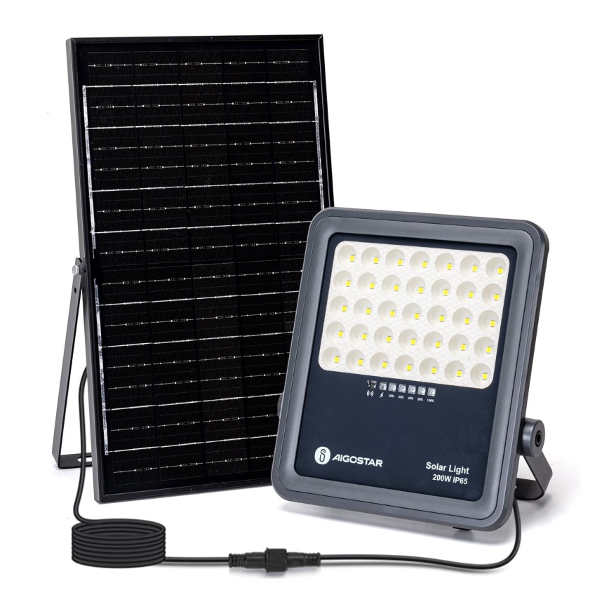 Aigostar - LED Stmívatelný solární reflektor LED/200W/3,4V IP65 15000 mAh + dálkové ovládání