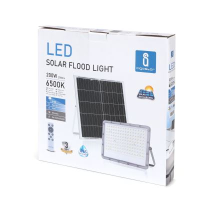 Aigostar - LED Stmívatelný solární reflektor LED/200W/3,4V IP65 + dálkové ovládání