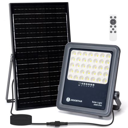 Aigostar - LED Stmívatelný solární reflektor LED/200W/3,4V IP65 15000 mAh + dálkové ovládání